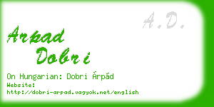 arpad dobri business card