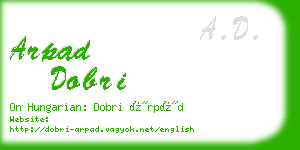 arpad dobri business card